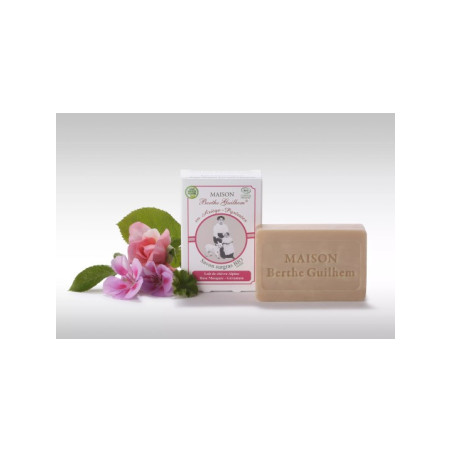 Savon lait de chèvre Rose Musquée / Géranium certifié Bio